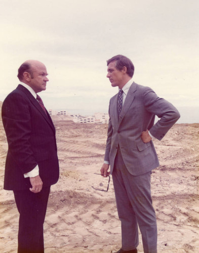 William Banowsky and M. Norvel Young with Malibu campus in the background, 1972