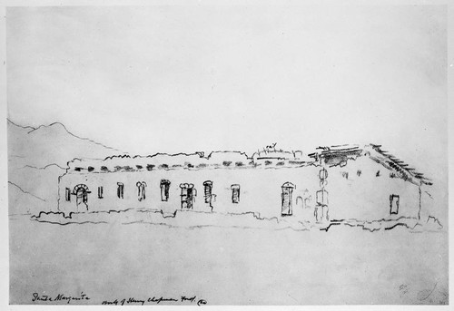 Sketch of Mission Santa Marguerita, by Henry C. Ford