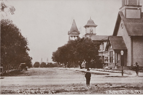 B.F. Conaway photograph of Church Street, Santa Ana