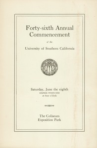Commencement program, USC (46th: 1929: Coliseum)