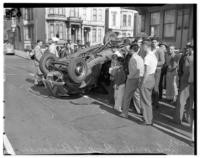 Girl in automobile wreck, Bush and Buchanan Streets