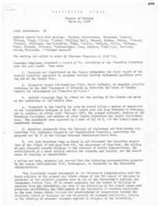 USC Faculty Senate minutes, 1956-03-21