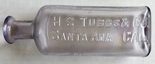 Medicine bottle from H.S. Tubbs & Co., Santa Ana, ca. 1905