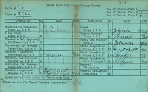 WPA block face card for household census (block 2755) in Los Angeles County
