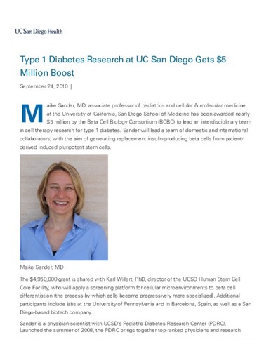 Type 1 Diabetes Research at UC San Diego Gets $5 Million Boost