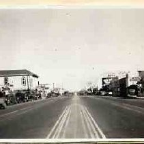 Del Paso Blvd. Looking north. Jan 12, 1940. Oxford Ave., right. Orange Ave., left. Masonic Lodge, on the left