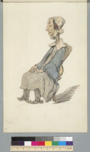 [Caricature portrait of older woman]