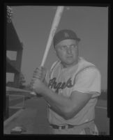 Steve Bilko holding a baseball bat, Los Angeles, 1956