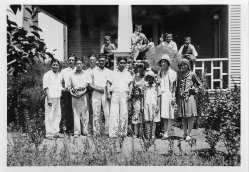 Japanese Americans alongside Takehara house