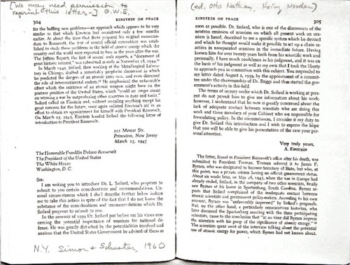 Outline for Proposed Leo Szilard Biography: Aug. 6, 1945 - July 28, 1946