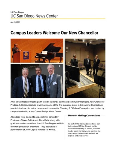 Campus Leaders Welcome Our New Chancellor