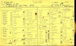 WPA household census for 310 S BUNKER HILL, Los Angeles