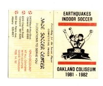 Earthquakes Indoor Soccer Oakland Coliseum 1981-1982