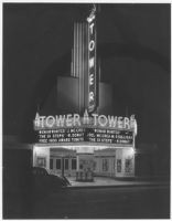 Tower Theatre, Compton, façade, night