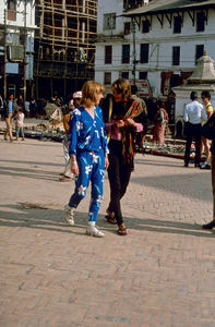 It may also be a conversation at the street in Kathmandu - with someone looking depressed, look