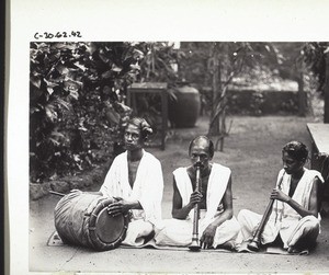 Indian musicians. Employees of a temple