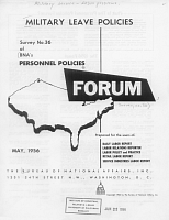 Military Leave Policies: Survey No. 36 of BNA's Personnel Policies Forum. Bureau of National Affairs, Inc., May, 1956