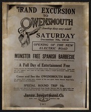 Grand Excursion to Owensmouth, 1912, Announcement