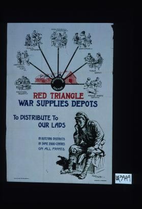 Red triangle, war supplies depots. To distribute to our lads