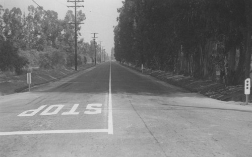 Highway construction on Katella Avenue, Orange, California, 1960