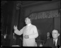 Judge James Francis Thaddeus O'Connor speaks next to congressman Thomas Francis Ford, Los Angeles, 1930s