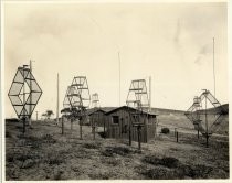Federal Telegraph installation on hillside, antennas