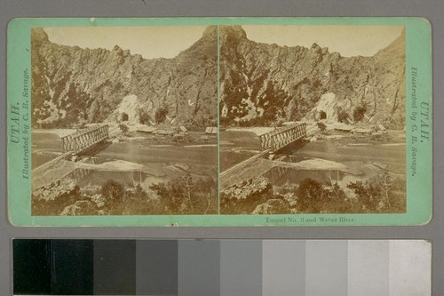 Tunnel No.3 and Weber River.--Photographer: C. R. Savage--Place of Publication: Salt Lake City, Utah.--Photographer's series: Photographic Scenes in Utah, Arizona, Montana, Idaho and Wyoming Territories. Utah