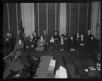 Jury to try Buron Fitts during perjury trial, Los Angeles, 1936
