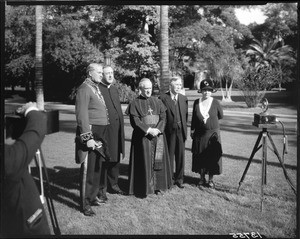 Cardinal Hayes, Mr. & Mrs. Doheny, et al., consecration of St. Vincent's Church, Los Angeles, Calif., 1930