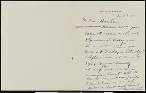 Ernest Thompson Seton, letter, 1914-11-24, to Hamlin Garland