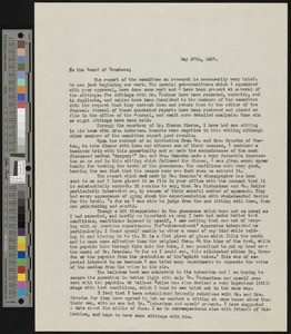 Hamlin Garland, letter, 1927-05-27, to American Society for Psychical Research