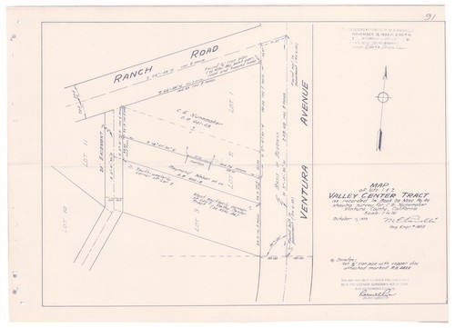 Survey of Lots 1 and 2, Valley Center Tract