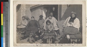 Women traveling to countryside on wheelbarrows, Jiangsu, China, ca.1920-1930