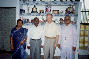 Asia Secretary visiting Arcot Lutheran Church and is here seen with bishop John Franklin from r