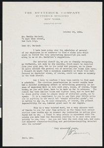 James H. Gannon, letter, 1924-10-28, to Hamlin Garland