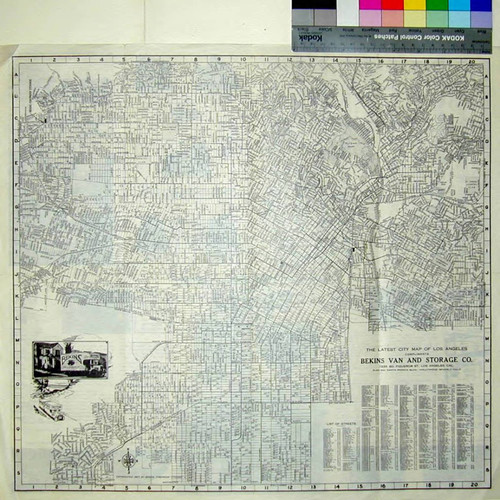 The latest city map of Los Angeles : compliments of Bekins Van and Storage Co