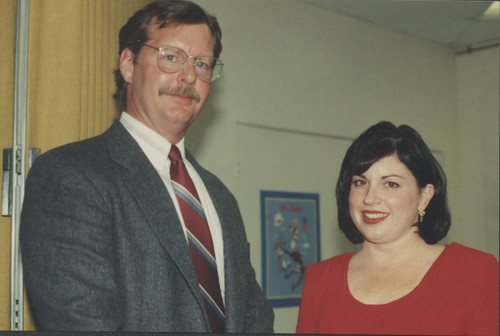 Library director John Adams and librarian Julie Fredericksen