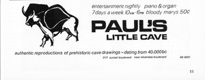 Paul's Little Cave advertisement