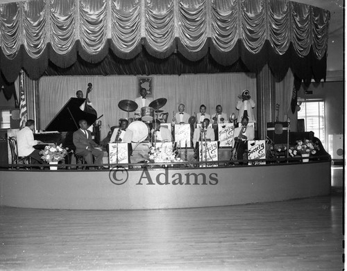 A band on stage, Los Angeles 1958