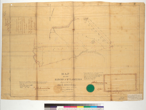 Map of the Rancho Los Tularcitos, confirmed to the heirs of Jose Higuera : [Santa Clara Co., Calif.] / Surveyed by Edward Twitchell, U.S. Dep. Sur