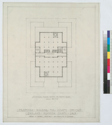 Proposed Building for County Offices: Typical Floor Plan for Fifth through Eleventh Floors
