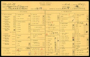 WPA household census for 1633 PALOMA STREET, Los Angeles
