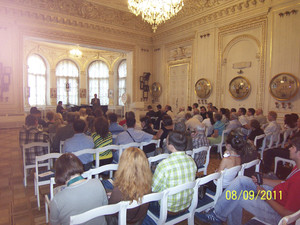 Audience at a book launch, Odessa, Ukraine, 2011