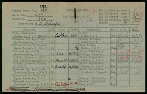 WPA block face card for household census (block 300) in Los Angeles County