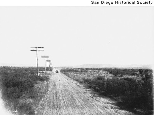 An automobile on a dirt road in Murphy Canyon