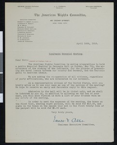 Everett V. Abbot, letter, 1916-04-14, to Hamlin Garland