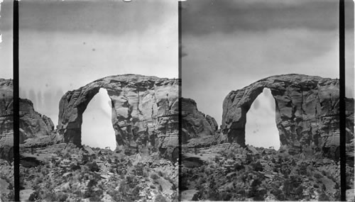 Bernheimer Arch in N.E. Arizona. A large sandstone arch that is about two hundred feet high and was named in honor of Chas L. Bernheimer who had led several expeditions in the S.W. for the American Museum of Natural History