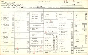 WPA household census for 542 SUNSET AVE, Los Angeles County