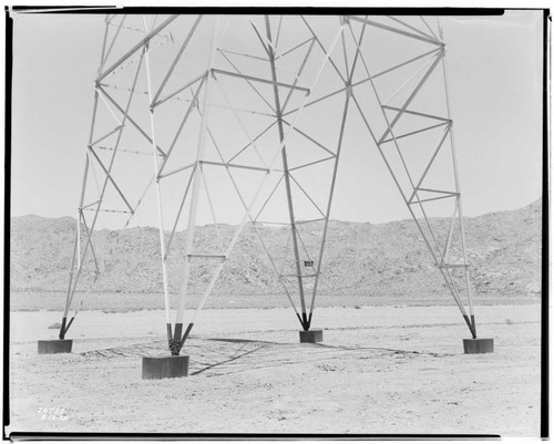 Boulder-Chino Transmission Line - Footings on Tower in Dry Lake