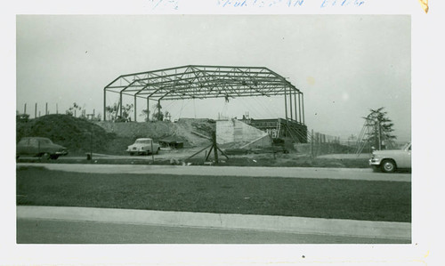 View of construction of the gymnasium at Jesse Owens Park